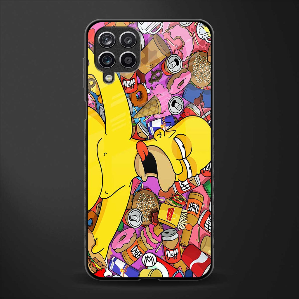 drunk homer simpsons glass case for samsung galaxy a12 image