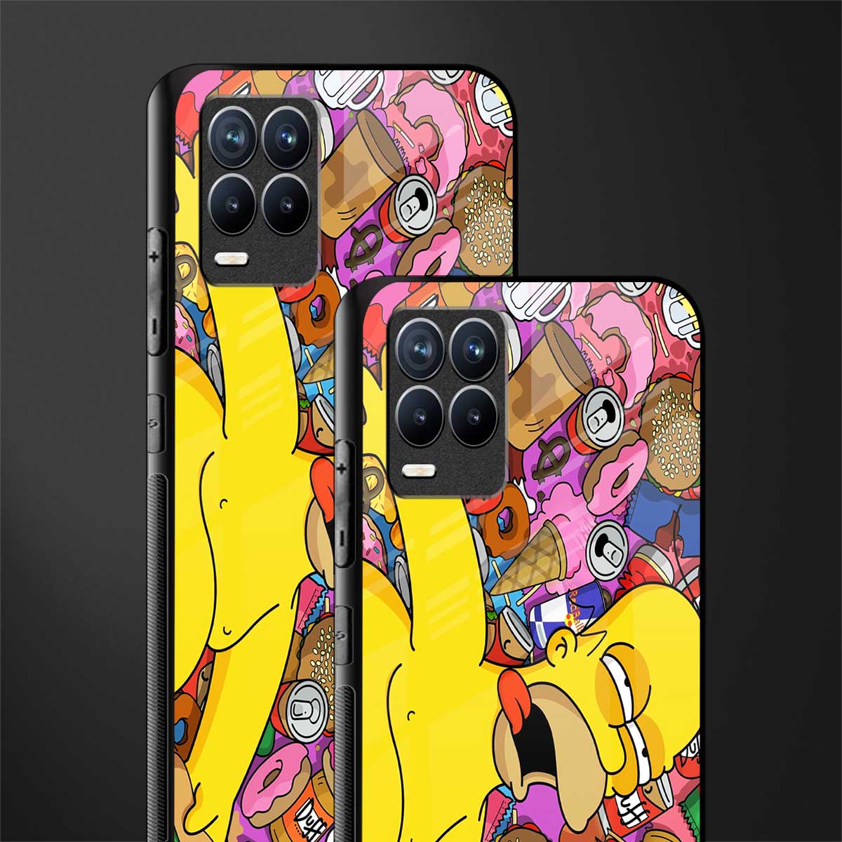 drunk homer simpsons glass case for realme 8 4g image-2
