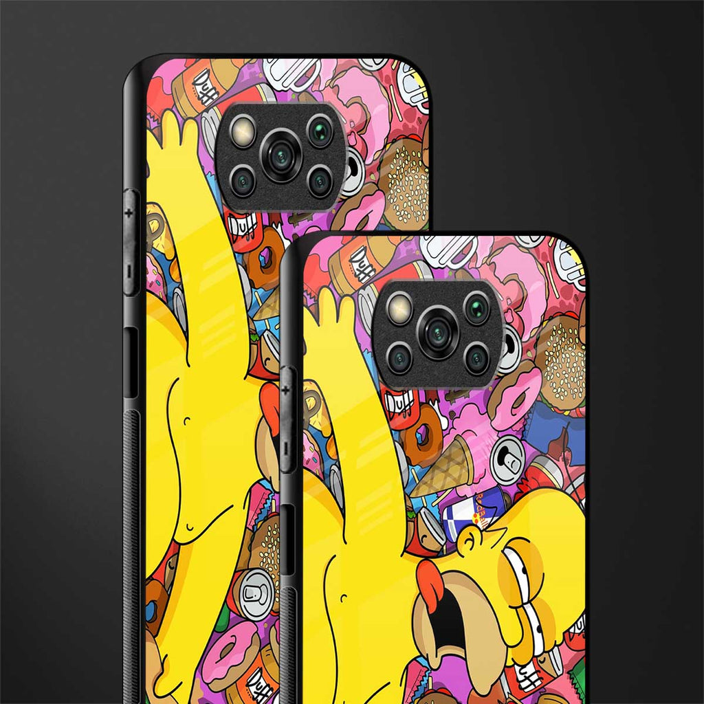drunk homer simpsons glass case for poco x3 pro image-2