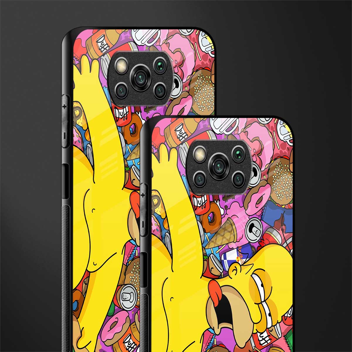 drunk homer simpsons glass case for poco x3 pro image-2