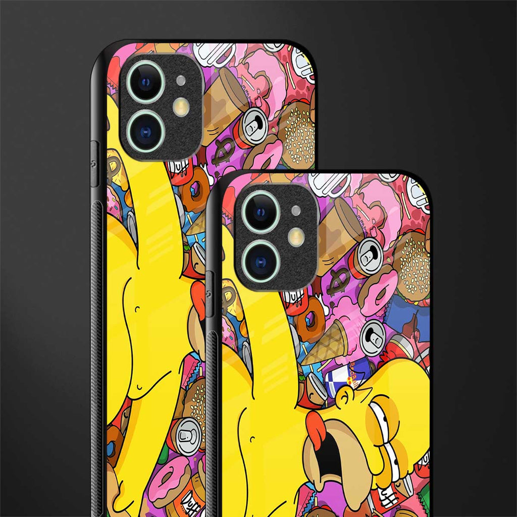 drunk homer simpsons glass case for iphone 11 image-2