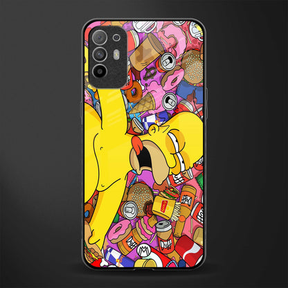drunk homer simpsons glass case for oppo f19 pro plus image