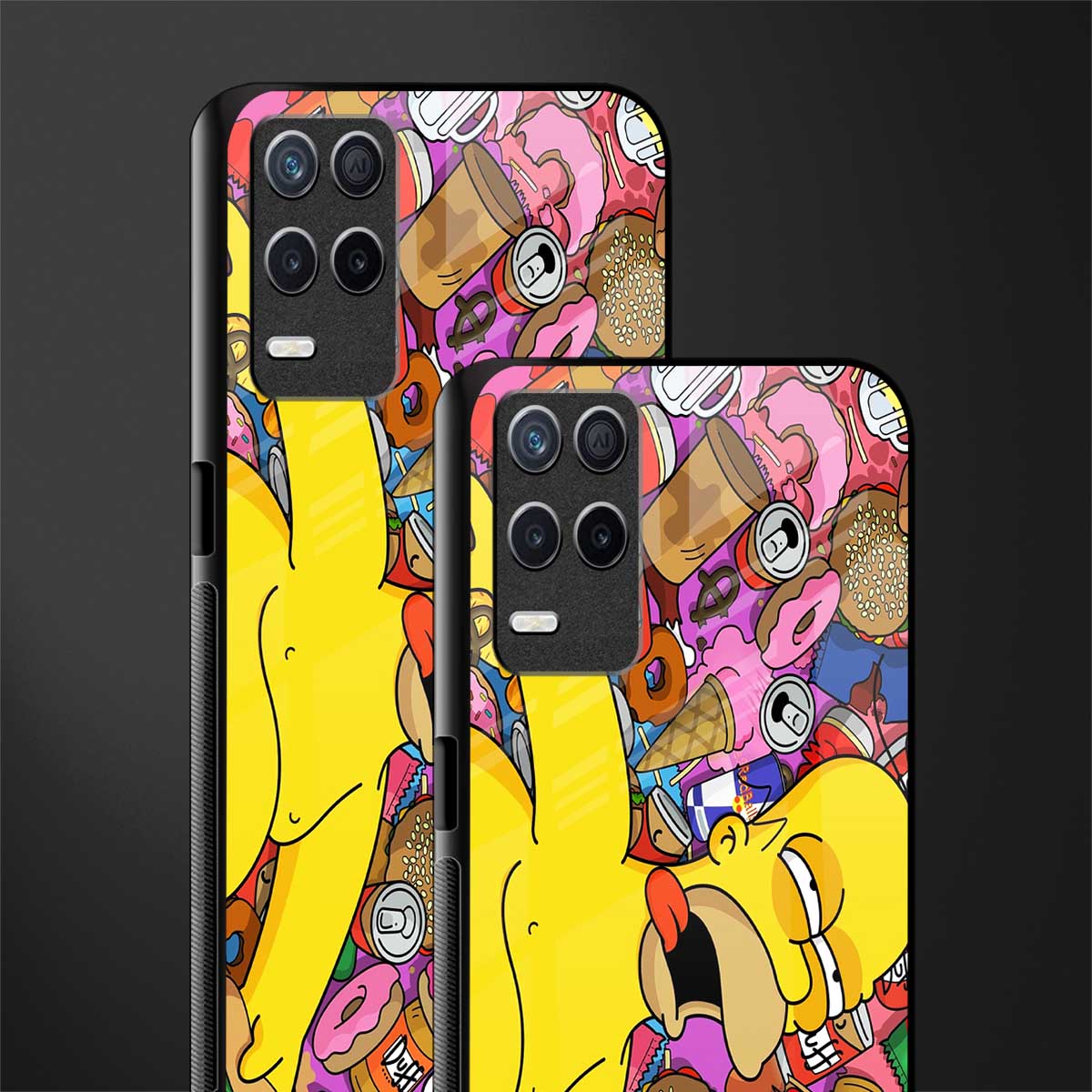 drunk homer simpsons glass case for realme 8 5g image-2