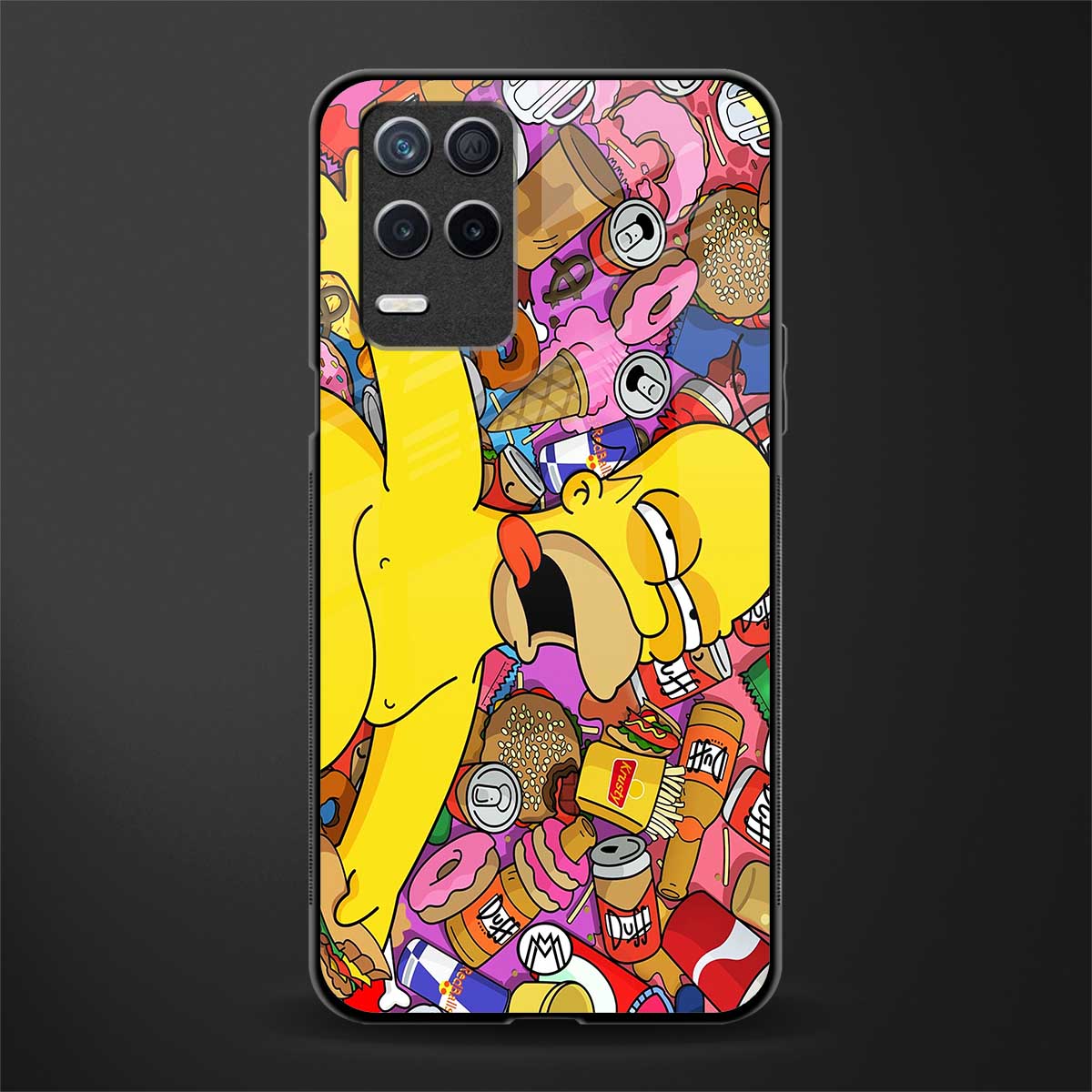 drunk homer simpsons glass case for realme 8 5g image