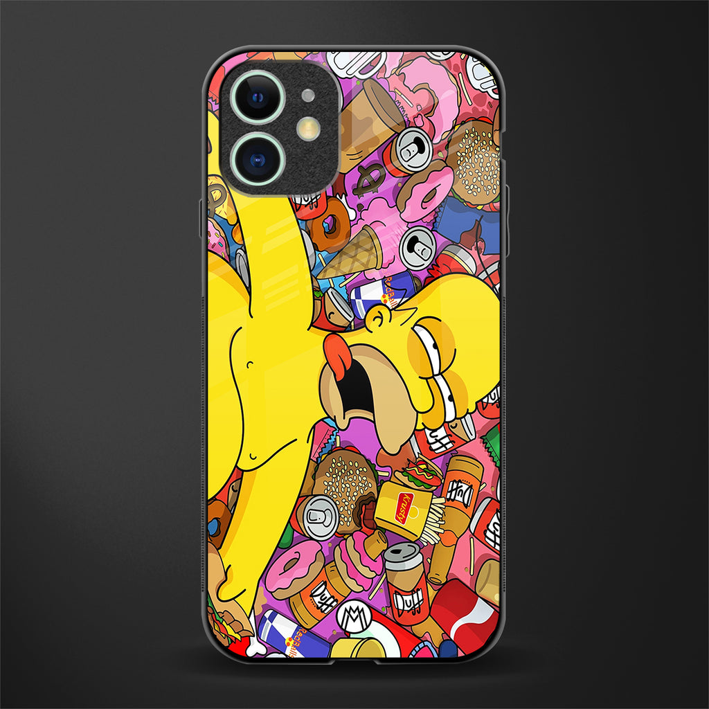 drunk homer simpsons glass case for iphone 12 image