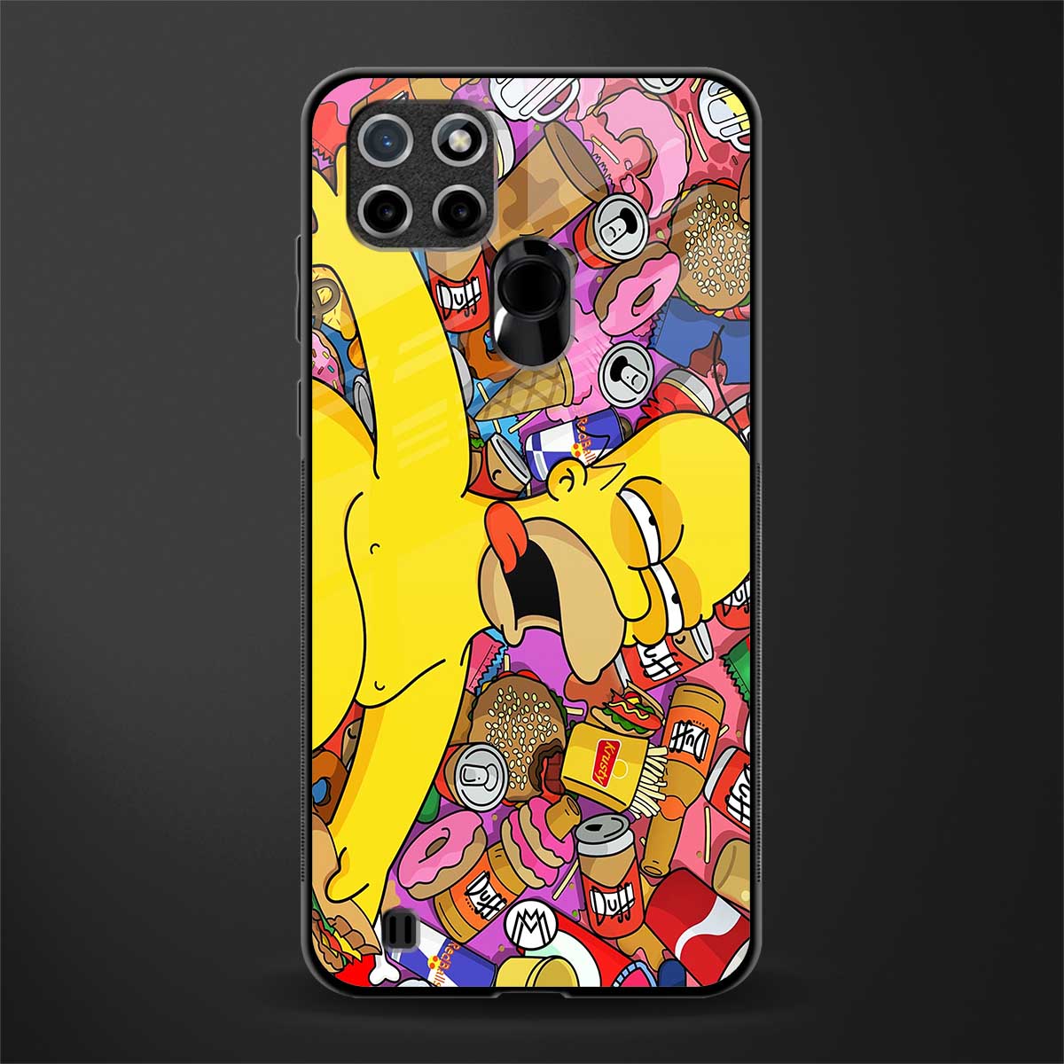 drunk homer simpsons glass case for realme c21 image