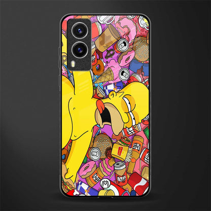 drunk homer simpsons glass case for vivo v21e 5g image