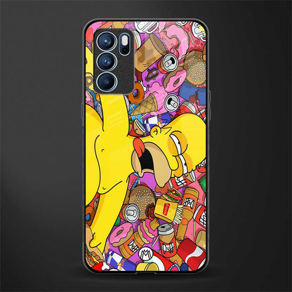 drunk homer simpsons glass case for oppo reno6 5g image