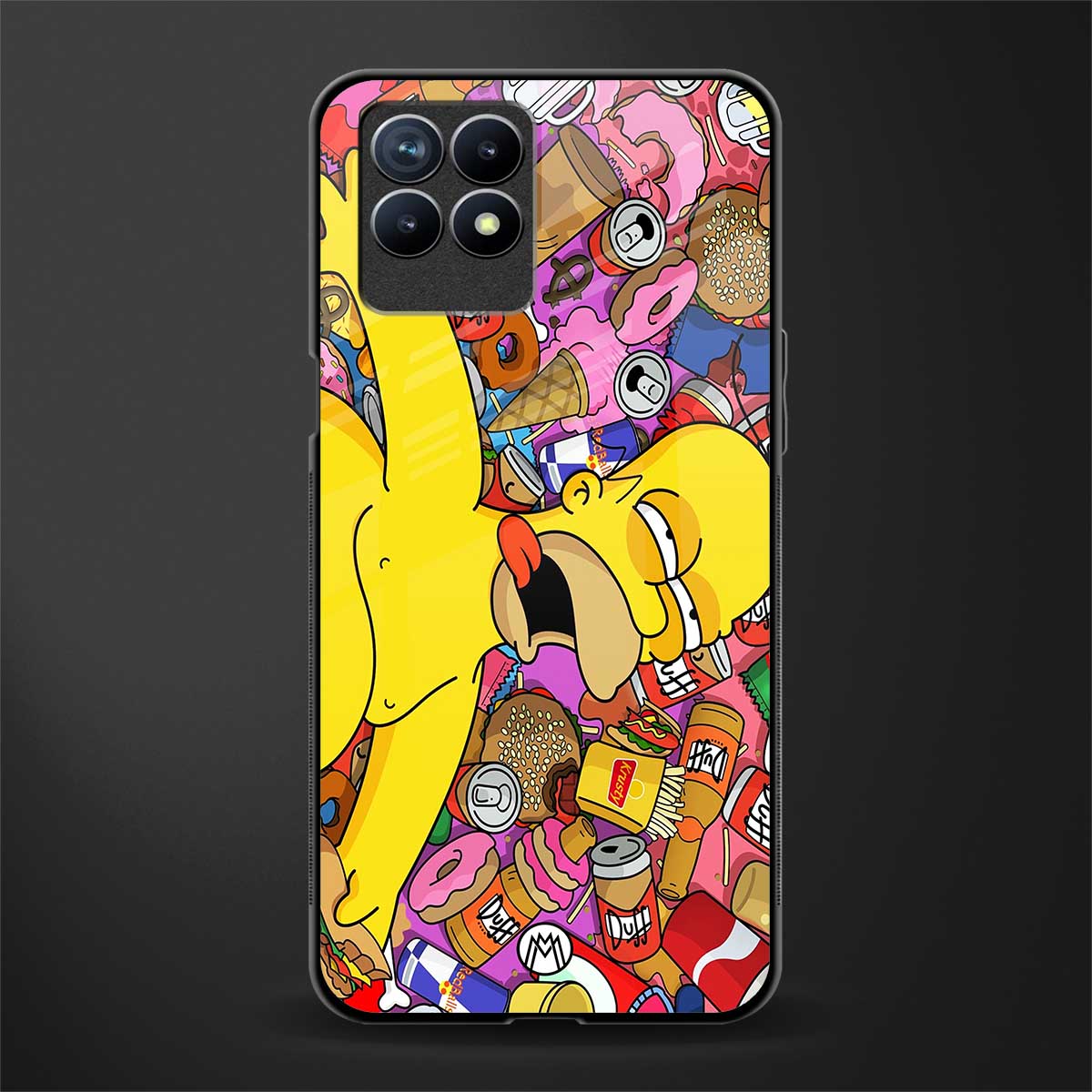 drunk homer simpsons glass case for realme 8i image