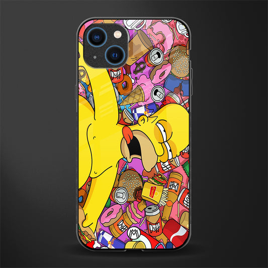 drunk homer simpsons glass case for iphone 14 plus image