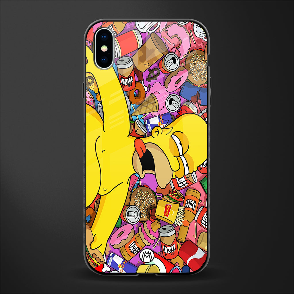 drunk homer simpsons glass case for iphone xs max image
