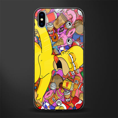 drunk homer simpsons glass case for iphone xs max image