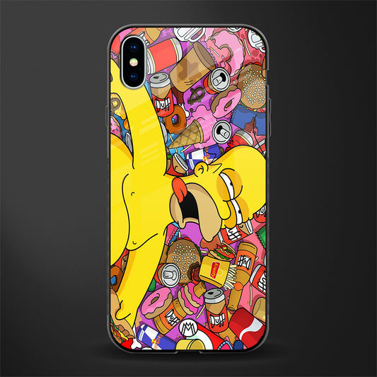 drunk homer simpsons glass case for iphone xs max image