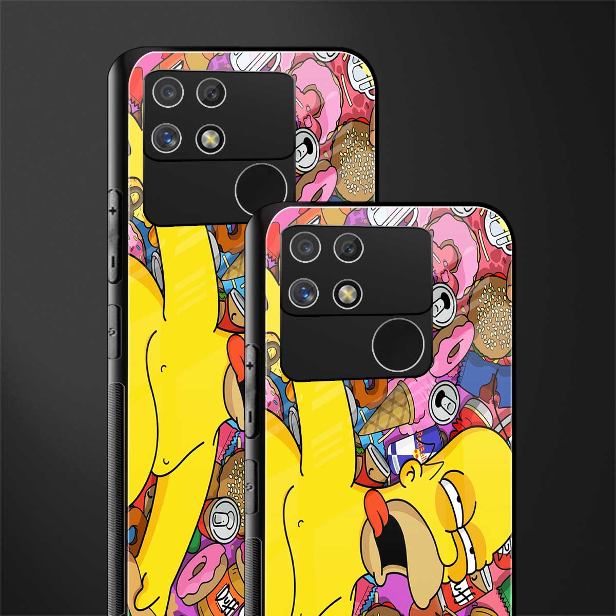 drunk homer simpsons back phone cover | glass case for realme narzo 50a