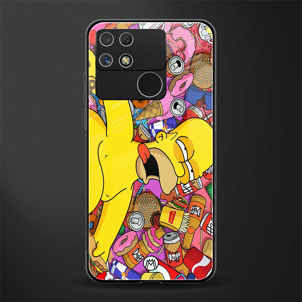 drunk homer simpsons back phone cover | glass case for realme narzo 50a