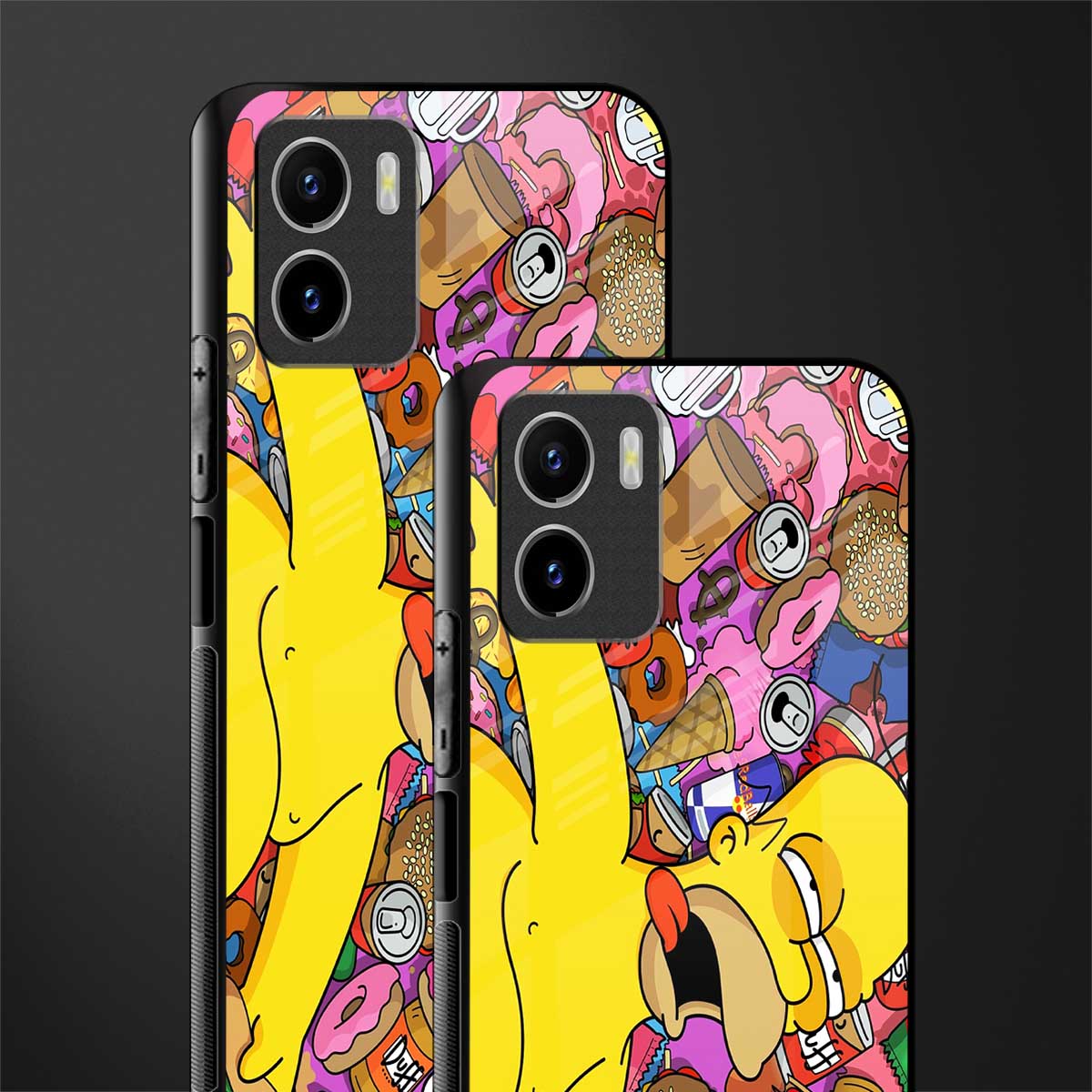 drunk homer simpsons glass case for vivo y15s image-2