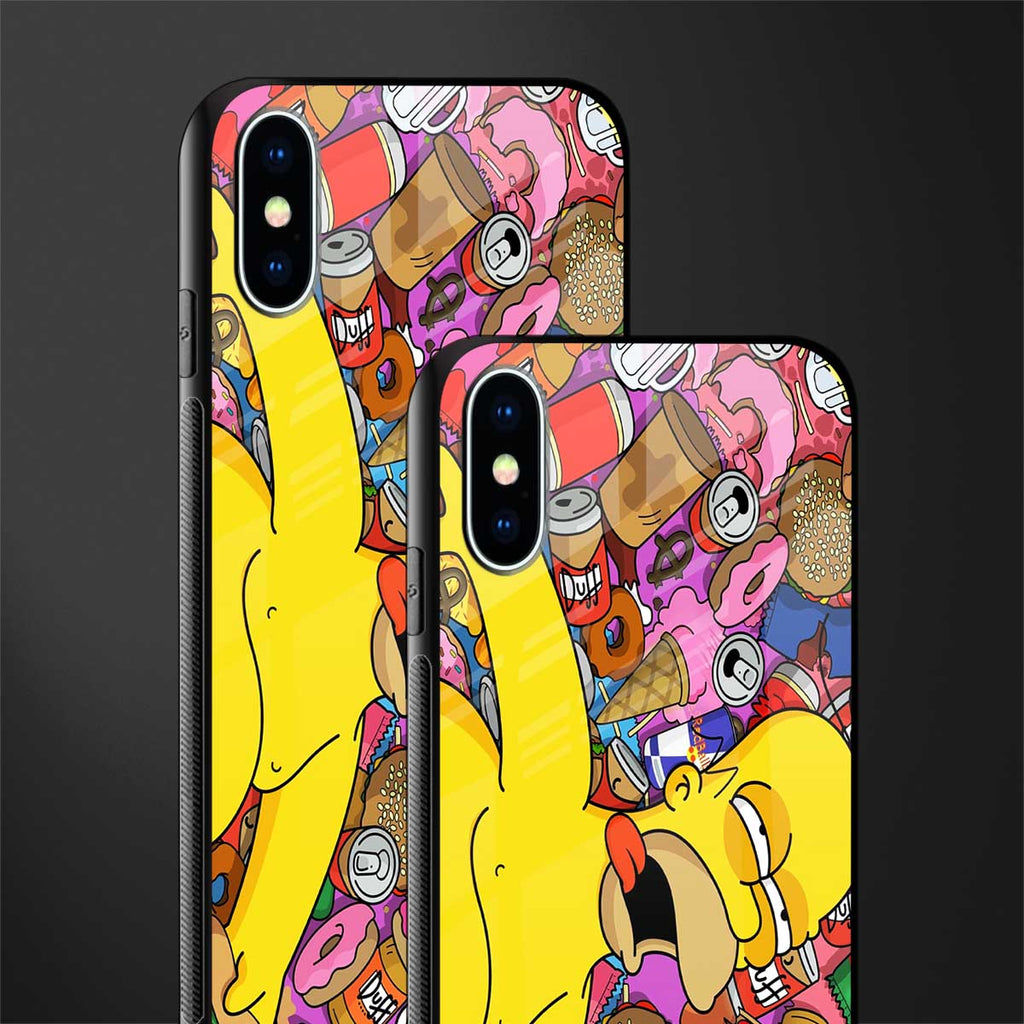 drunk homer simpsons glass case for iphone xs image-2