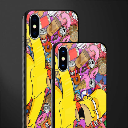 drunk homer simpsons glass case for iphone x image-2