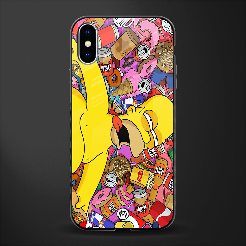 drunk homer simpsons glass case for iphone xs image