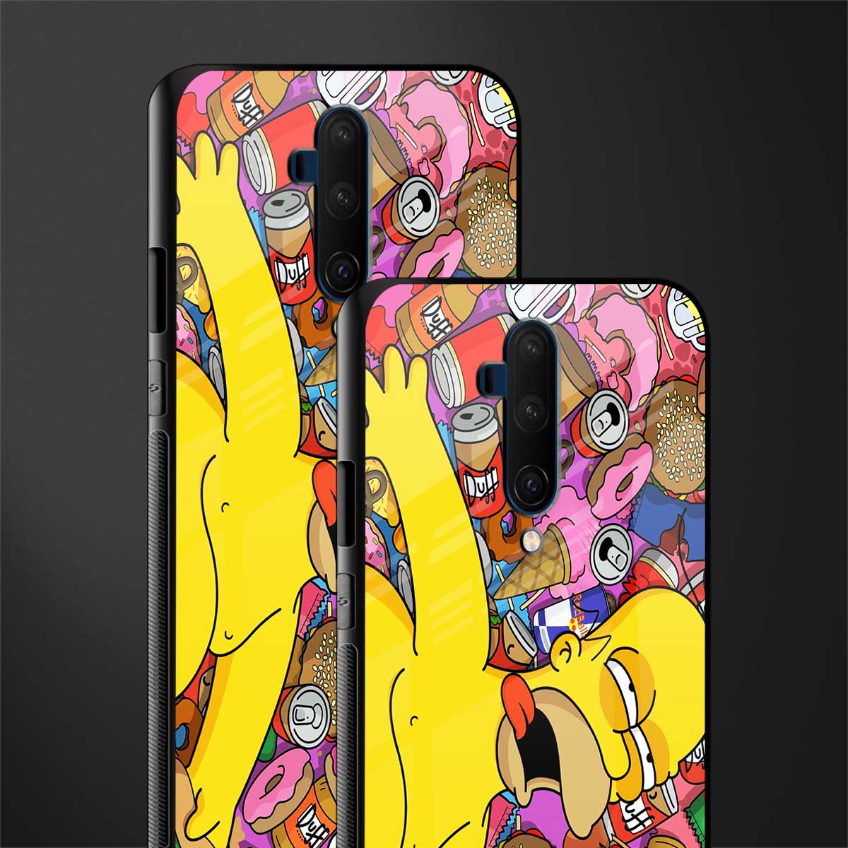 drunk homer simpsons glass case for oneplus 7t pro image-2