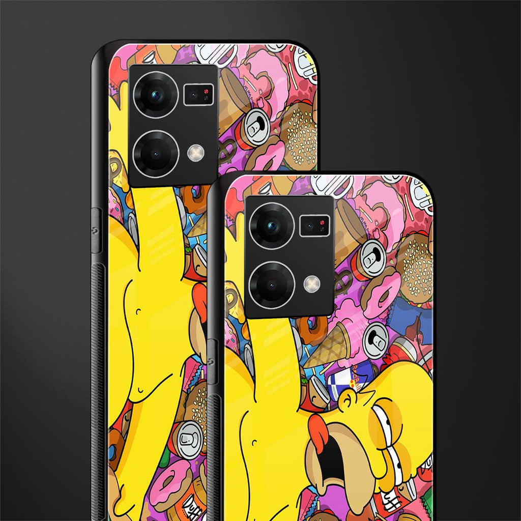 drunk homer simpsons back phone cover | glass case for oppo f21 pro 4g