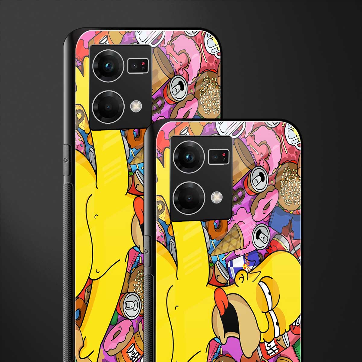 drunk homer simpsons back phone cover | glass case for oppo f21 pro 4g