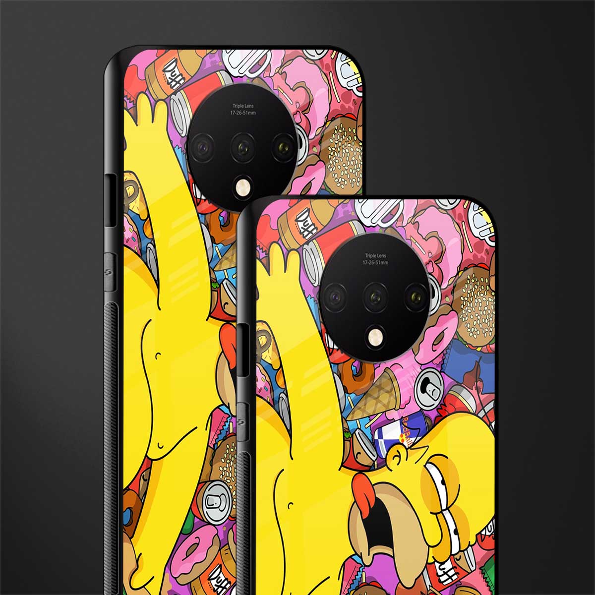 drunk homer simpsons glass case for oneplus 7t image-2