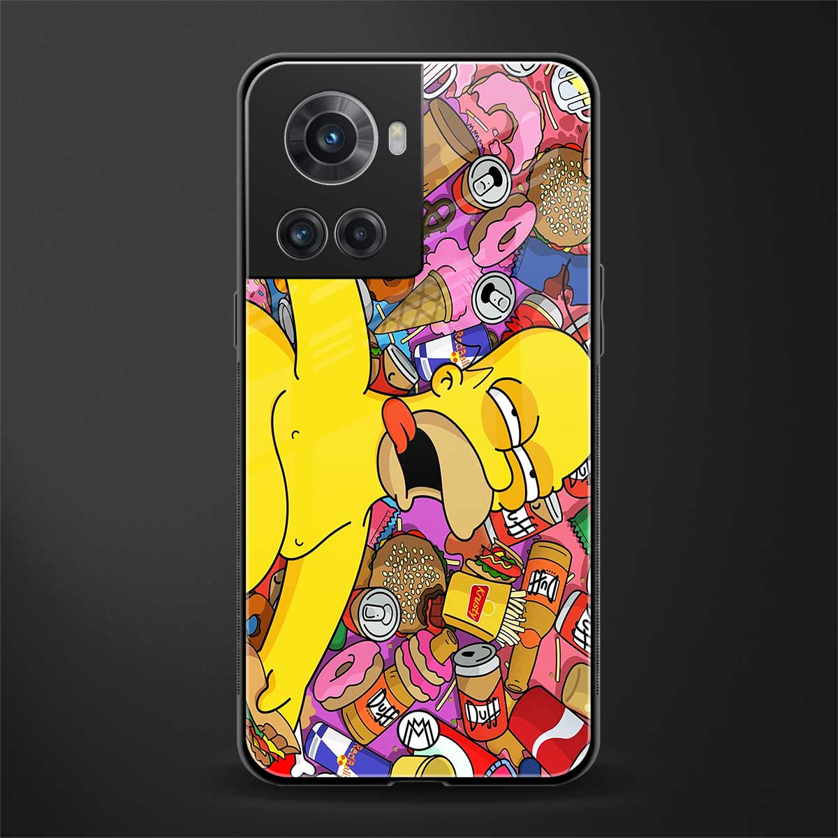 drunk homer simpsons back phone cover | glass case for oneplus 10r 5g