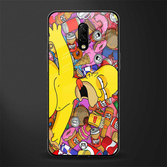 drunk homer simpsons glass case for oneplus 7 image