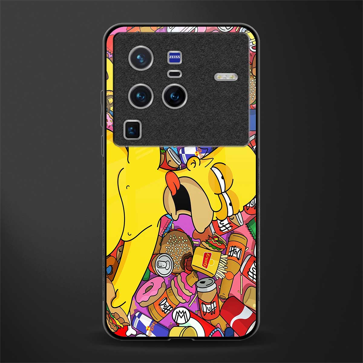 drunk homer simpsons glass case for vivo x80 pro 5g image