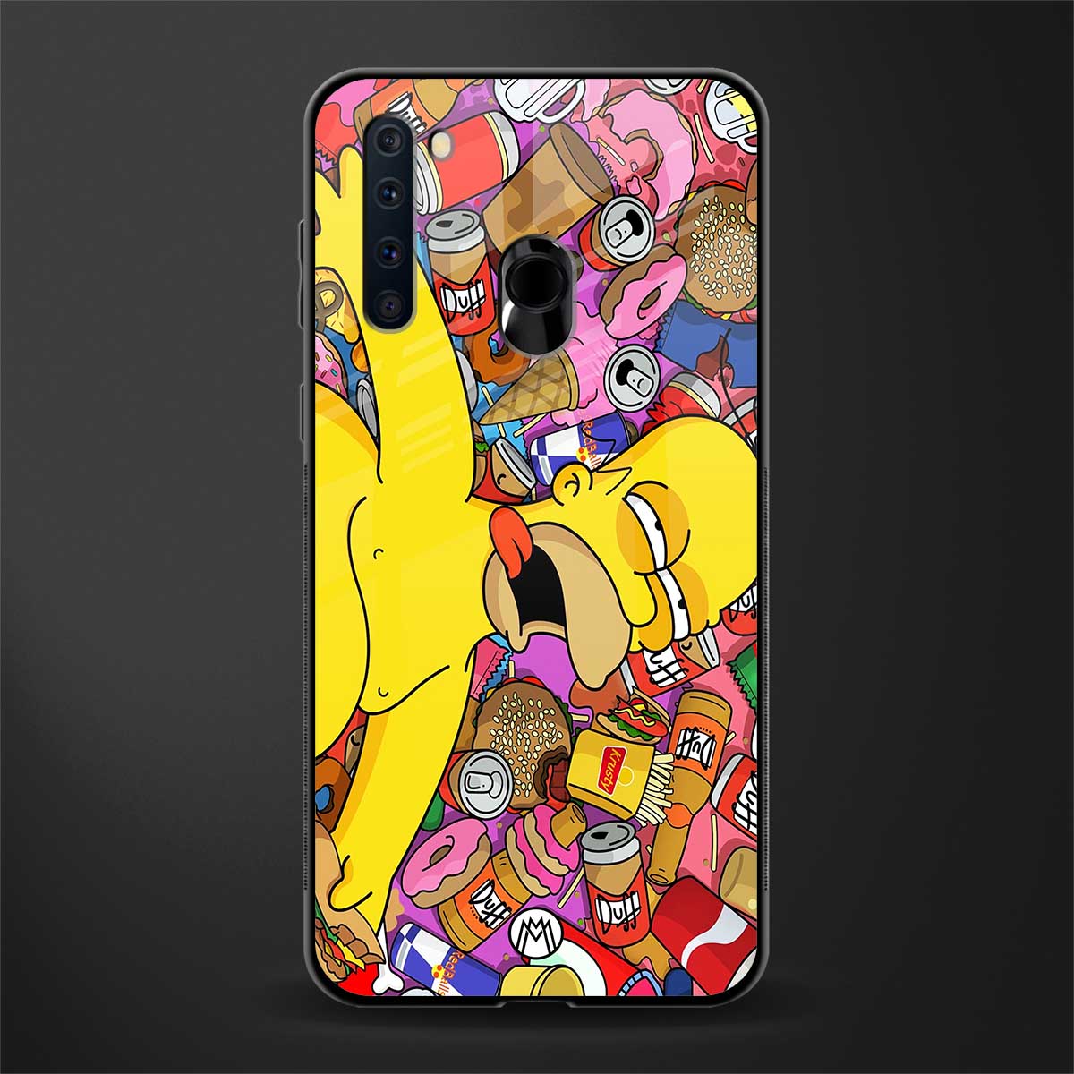 drunk homer simpsons glass case for samsung a21 image