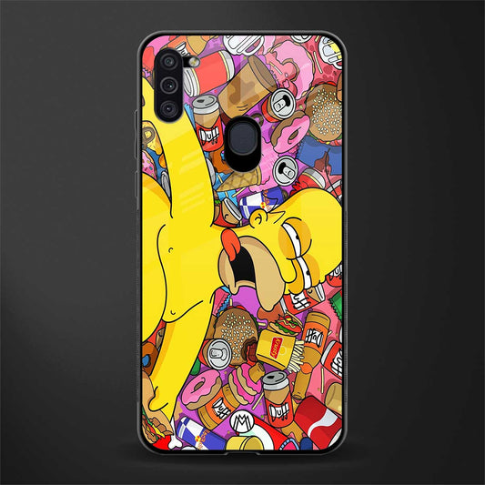 drunk homer simpsons glass case for samsung galaxy m11 image