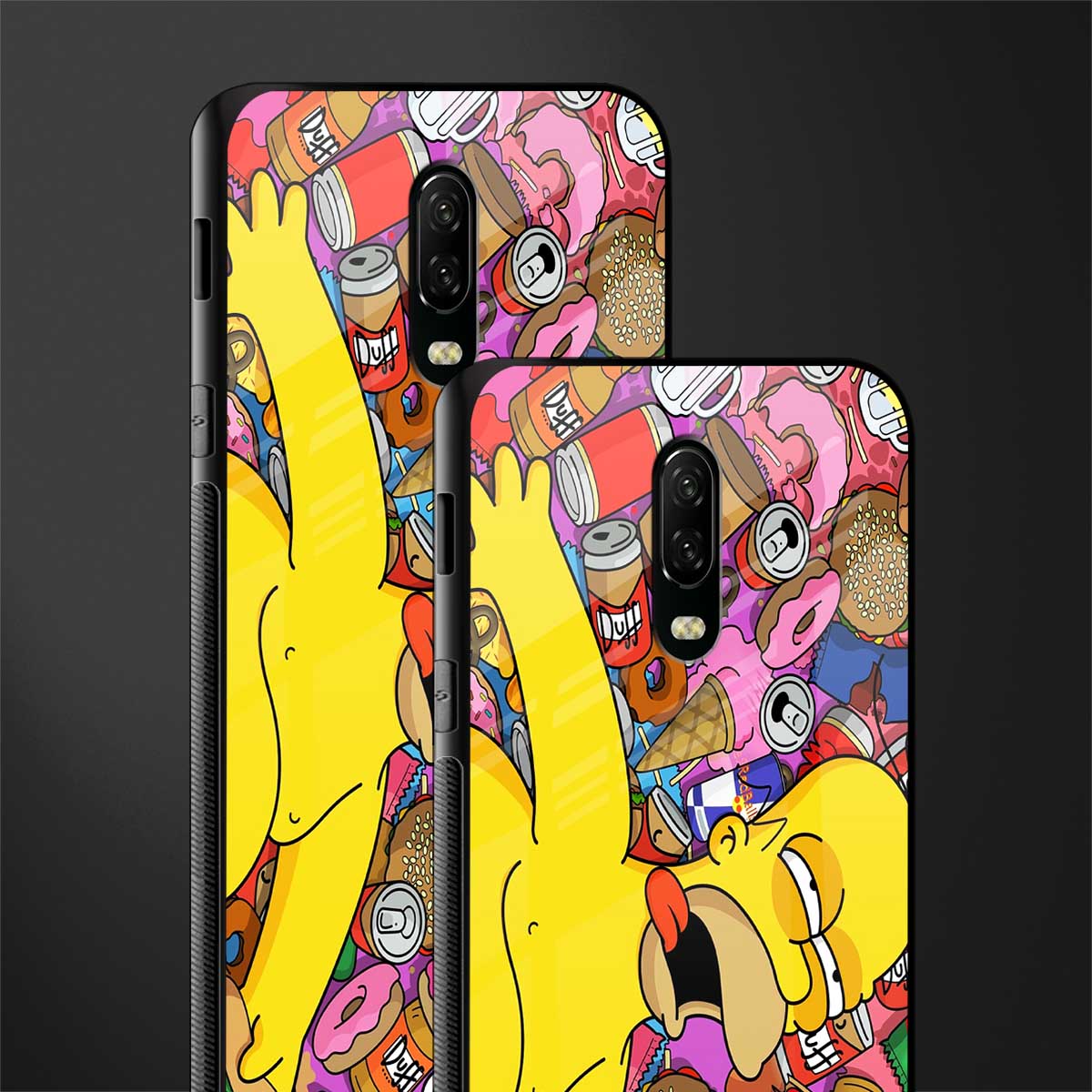 drunk homer simpsons glass case for oneplus 6t image-2