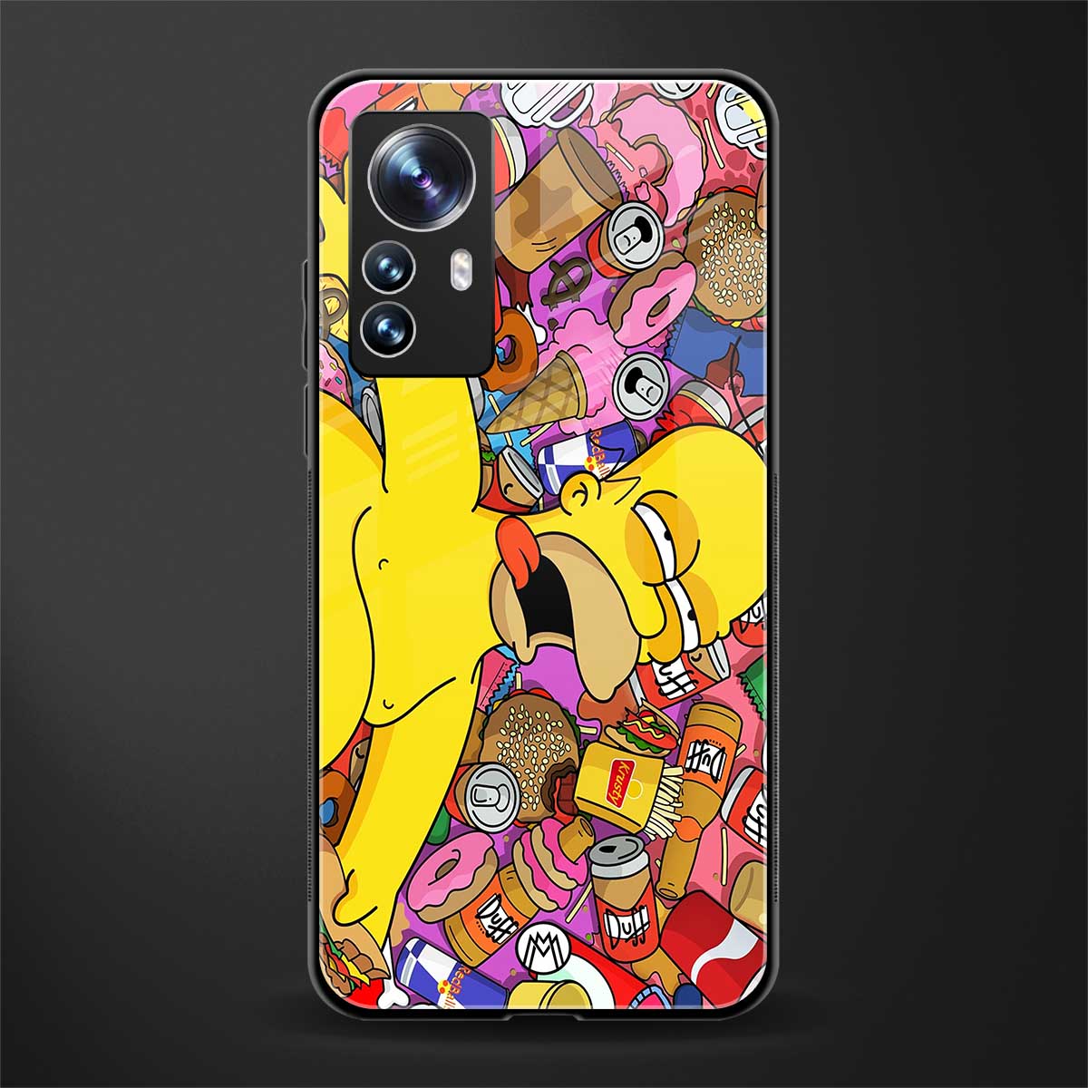 drunk homer simpsons back phone cover | glass case for xiaomi 12 pro