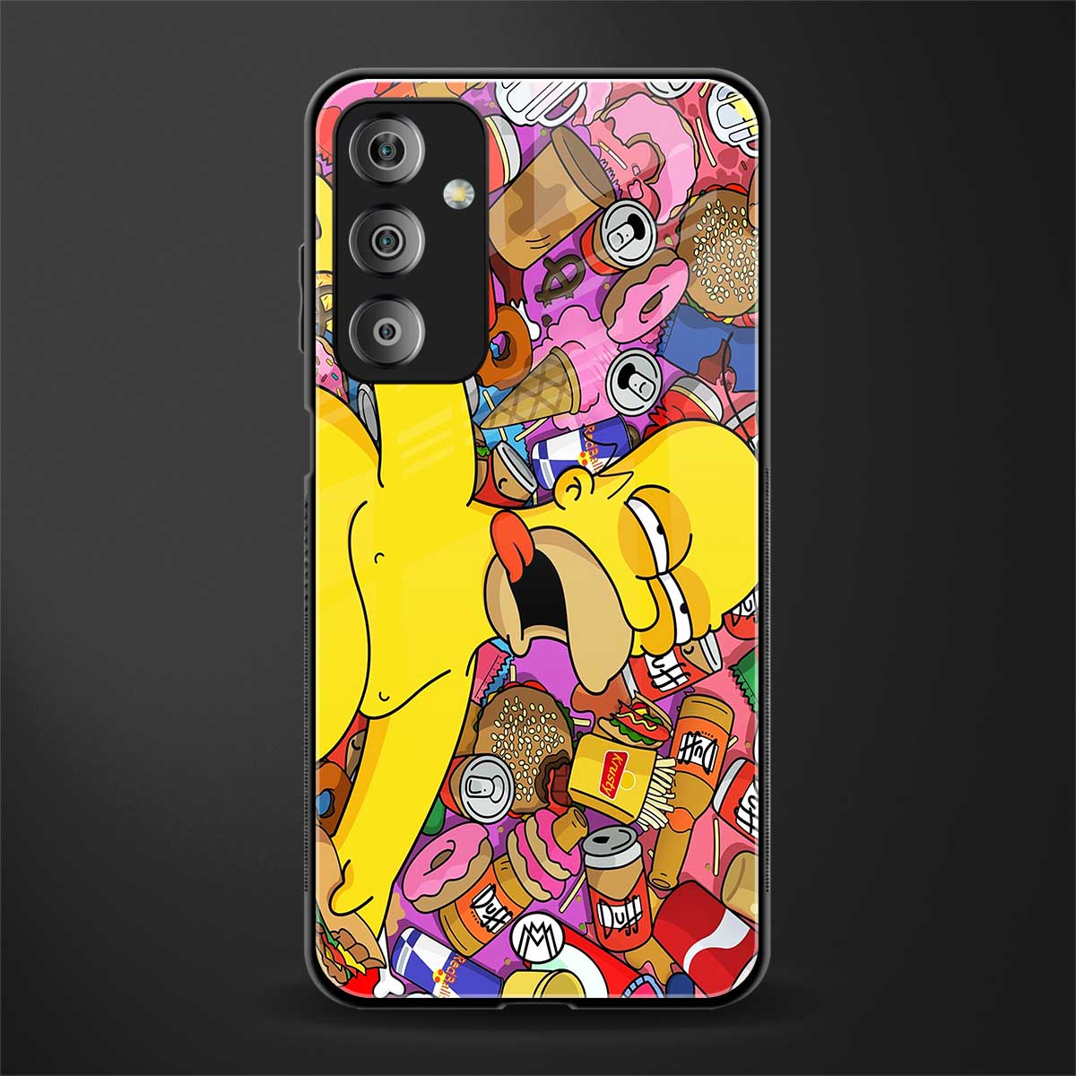 drunk homer simpsons back phone cover | glass case for samsung galaxy f23 5g