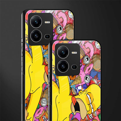 drunk homer simpsons back phone cover | glass case for vivo v25-5g