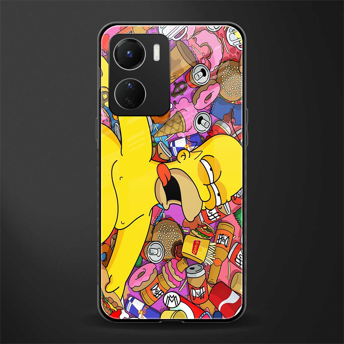 drunk homer simpsons back phone cover | glass case for vivo y16