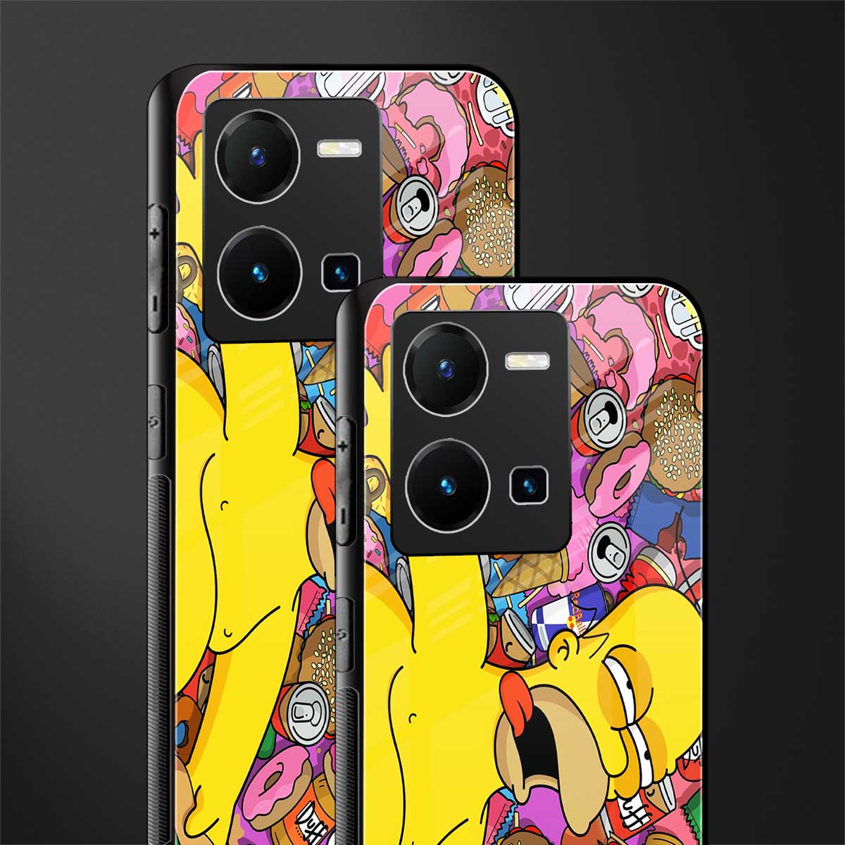 drunk homer simpsons back phone cover | glass case for vivo y35 4g