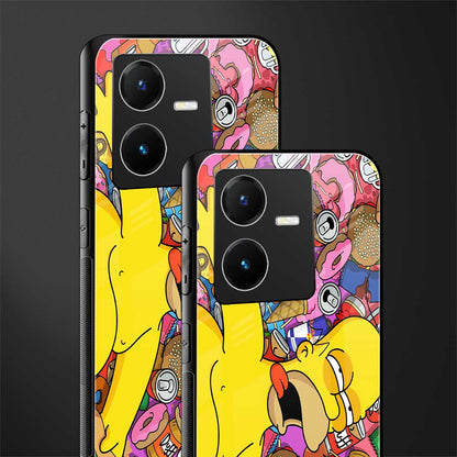 drunk homer simpsons back phone cover | glass case for vivo y22