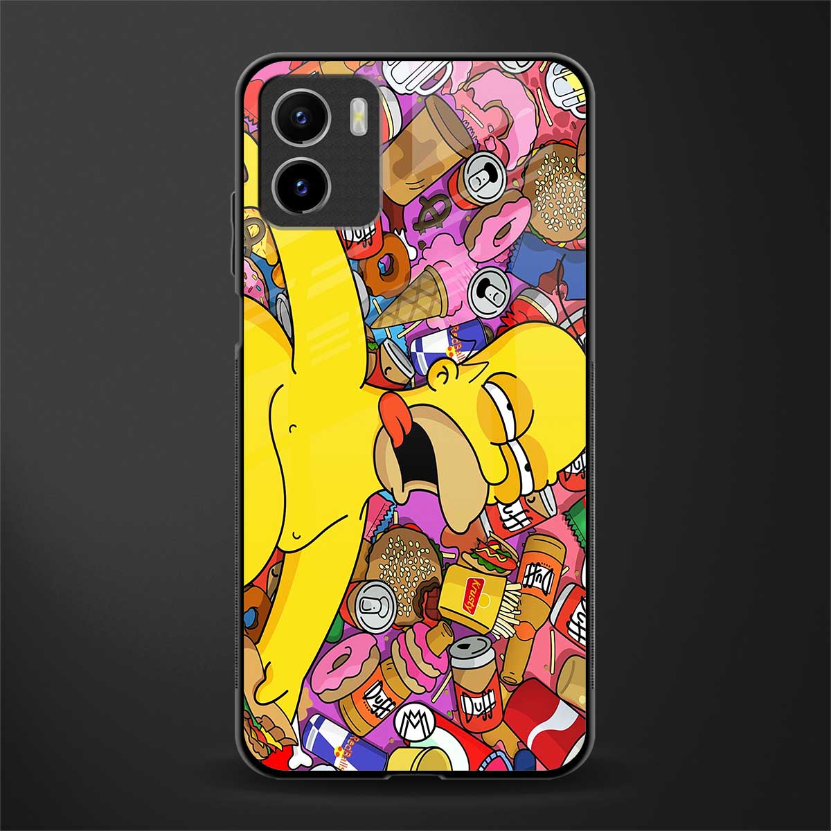 drunk homer simpsons back phone cover | glass case for vivo y72
