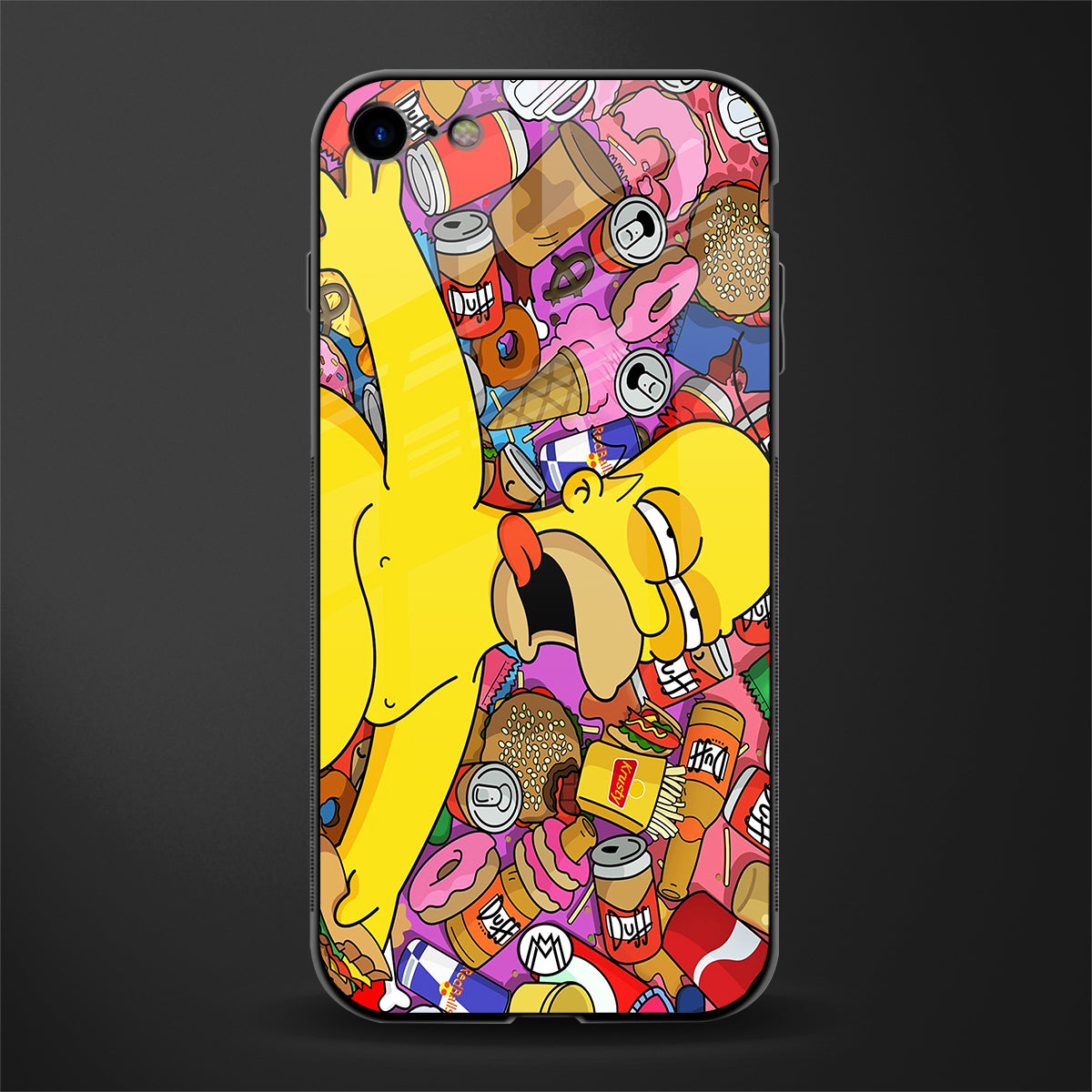 drunk homer simpsons glass case for iphone 8 image