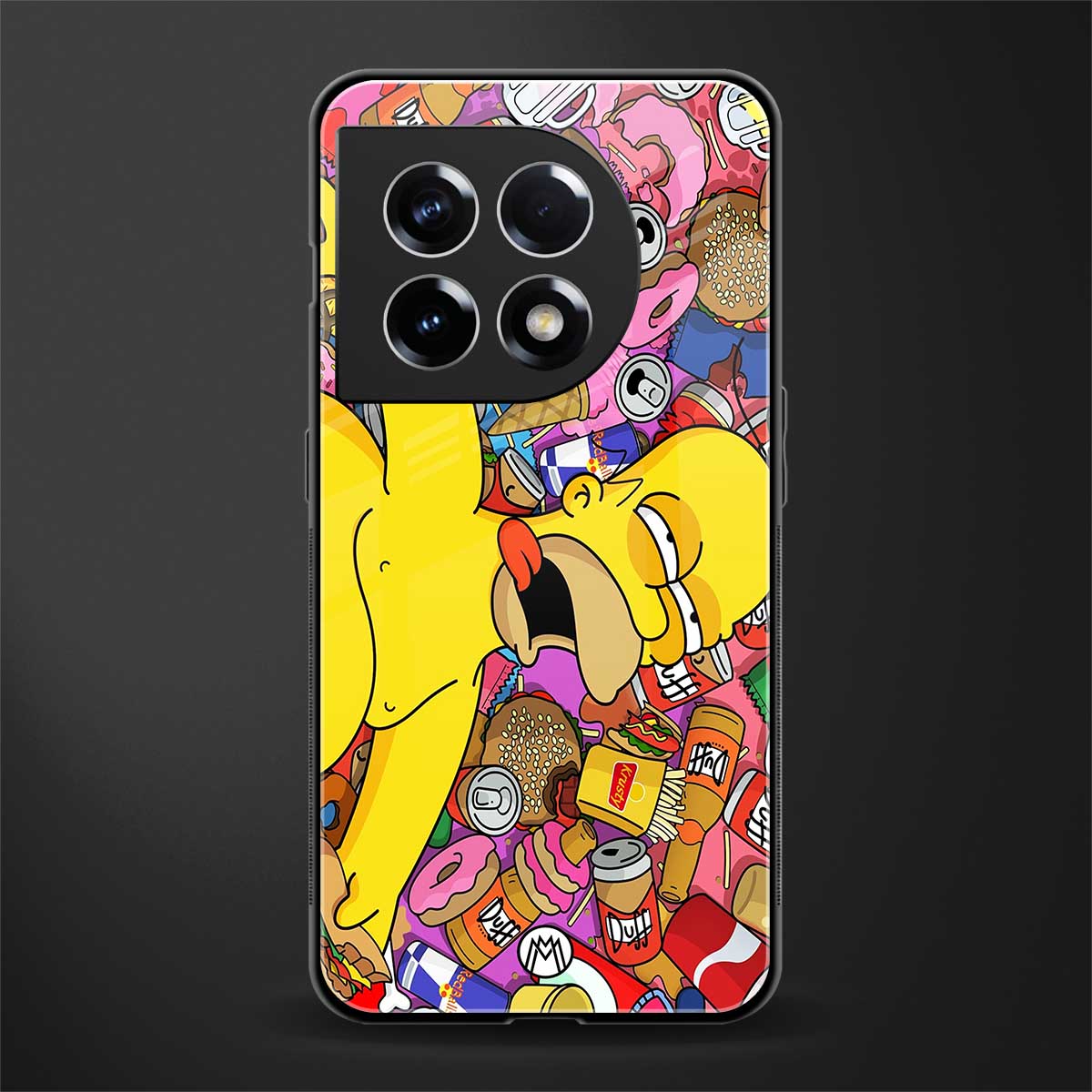 drunk homer simpsons back phone cover | glass case for oneplus 11
