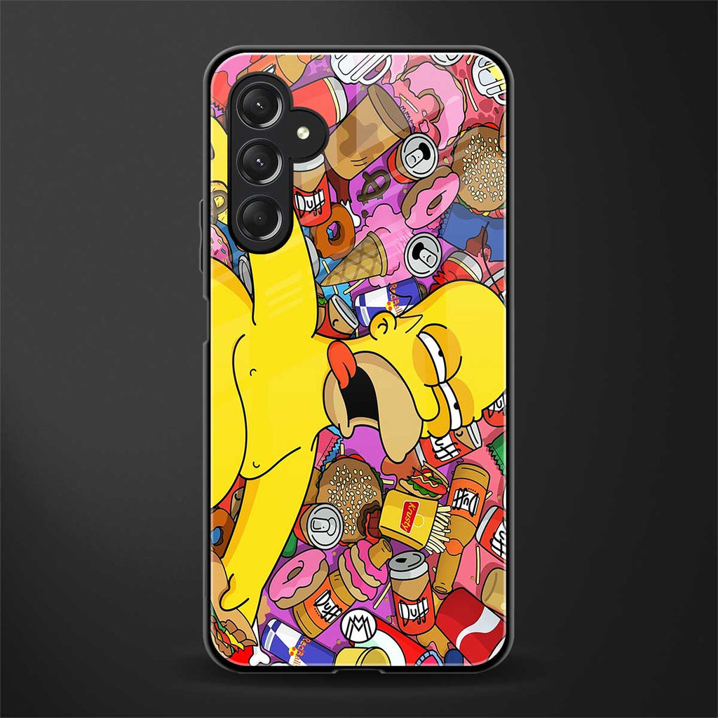 drunk homer simpsons back phone cover | glass case for samsun galaxy a24 4g