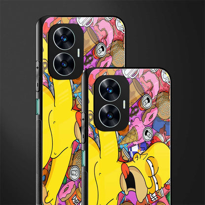 drunk homer simpsons back phone cover | glass case for realme c55