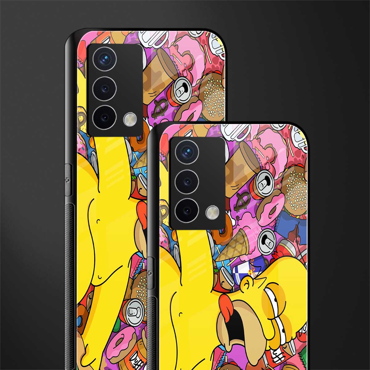 drunk homer simpsons back phone cover | glass case for oppo a74 4g