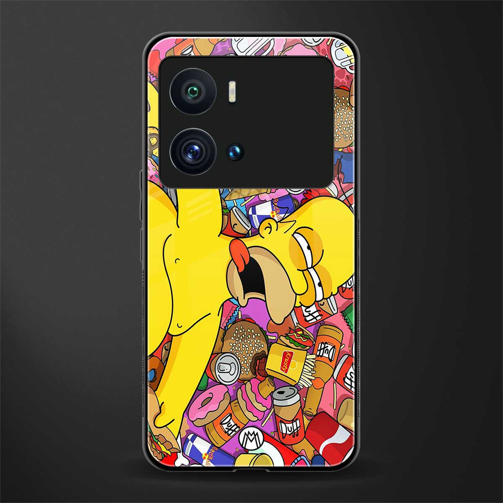 drunk homer simpsons back phone cover | glass case for iQOO 9 Pro