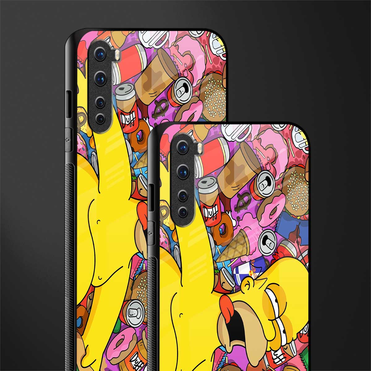 drunk homer simpsons glass case for oneplus nord ac2001 image-2