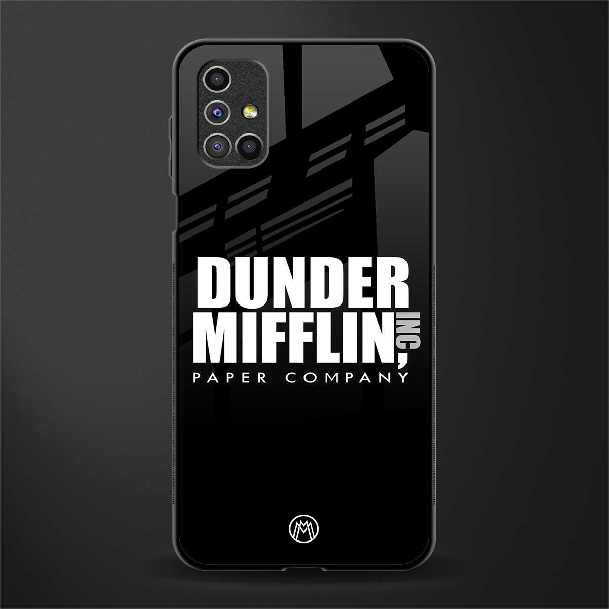 dunder mifflin glass case for samsung galaxy m51 image