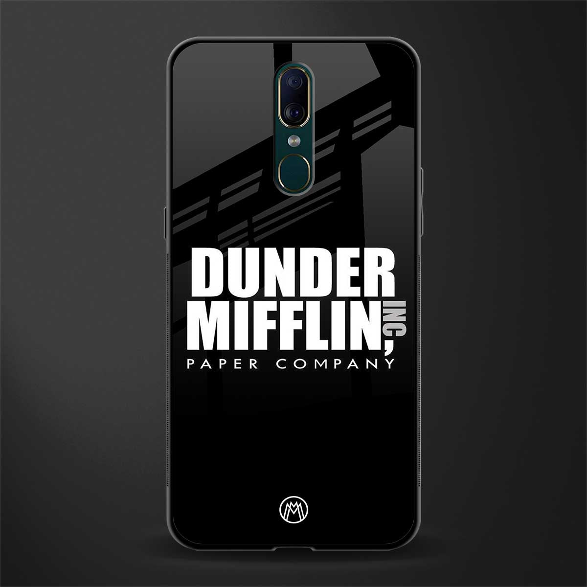 dunder mifflin glass case for oppo a9 image