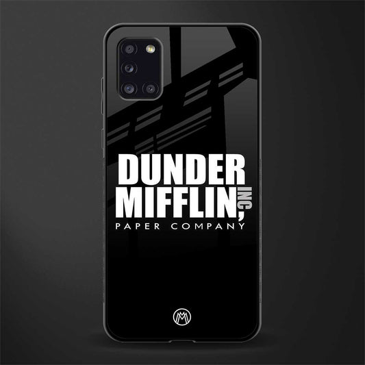 dunder mifflin glass case for samsung galaxy a31 image